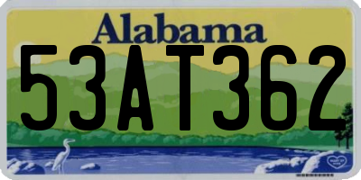 AL license plate 53AT362