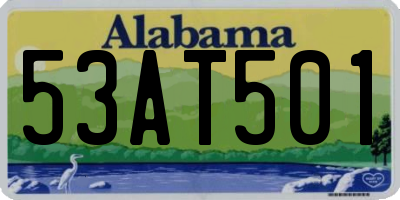 AL license plate 53AT501
