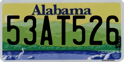 AL license plate 53AT526