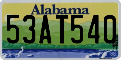 AL license plate 53AT540
