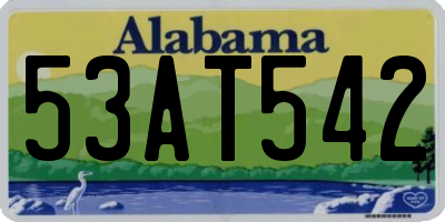 AL license plate 53AT542