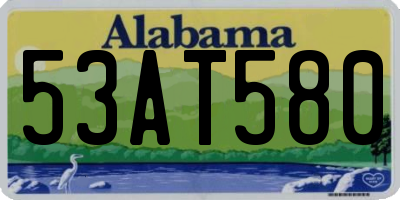 AL license plate 53AT580