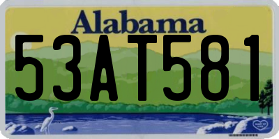 AL license plate 53AT581