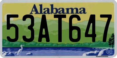 AL license plate 53AT647