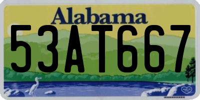 AL license plate 53AT667