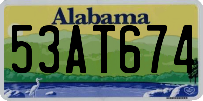 AL license plate 53AT674