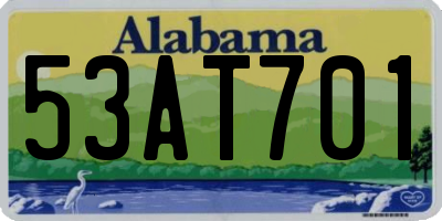 AL license plate 53AT701