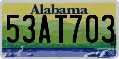 AL license plate 53AT703