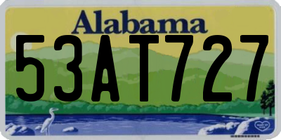AL license plate 53AT727