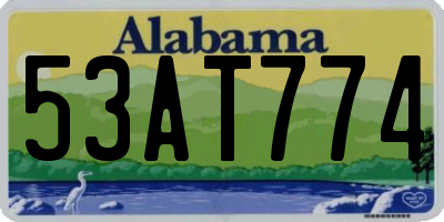 AL license plate 53AT774