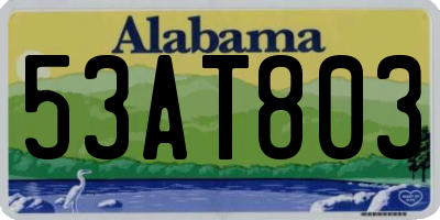AL license plate 53AT803
