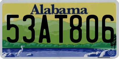 AL license plate 53AT806
