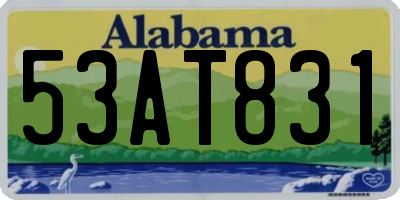 AL license plate 53AT831