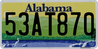 AL license plate 53AT870
