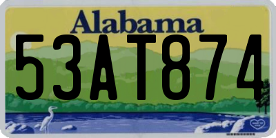 AL license plate 53AT874