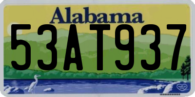AL license plate 53AT937