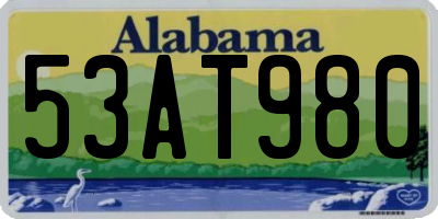 AL license plate 53AT980