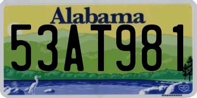 AL license plate 53AT981