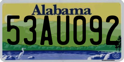 AL license plate 53AU092