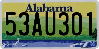 AL license plate 53AU301