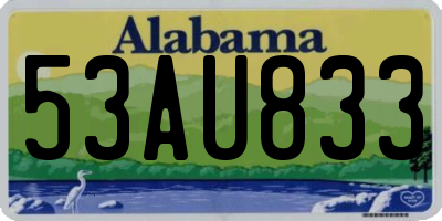 AL license plate 53AU833