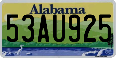 AL license plate 53AU925