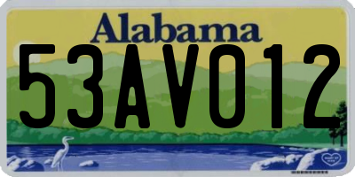 AL license plate 53AV012