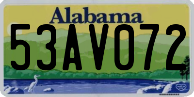 AL license plate 53AV072