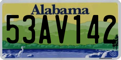 AL license plate 53AV142