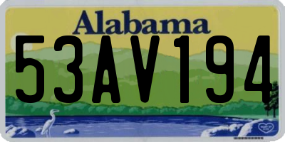 AL license plate 53AV194