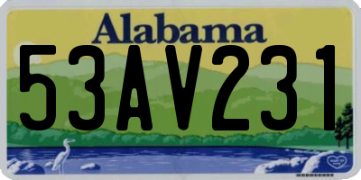 AL license plate 53AV231