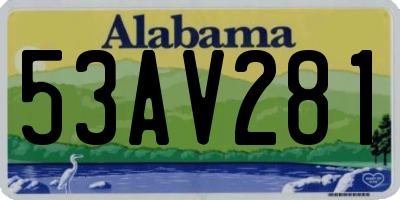 AL license plate 53AV281