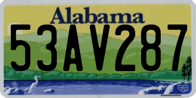 AL license plate 53AV287