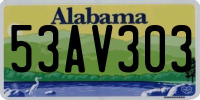 AL license plate 53AV303