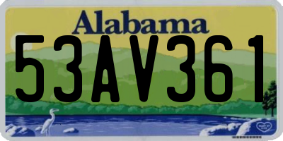 AL license plate 53AV361