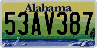 AL license plate 53AV387
