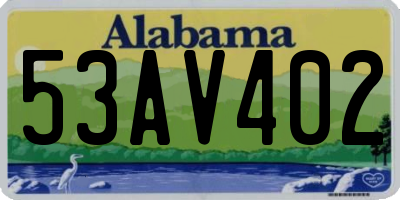 AL license plate 53AV402