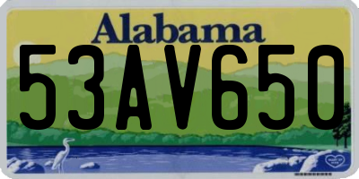 AL license plate 53AV650