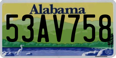 AL license plate 53AV758