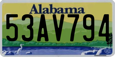 AL license plate 53AV794