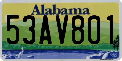 AL license plate 53AV801