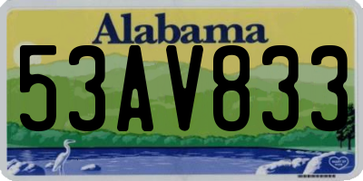 AL license plate 53AV833