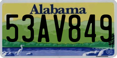AL license plate 53AV849
