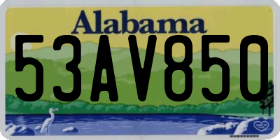 AL license plate 53AV850