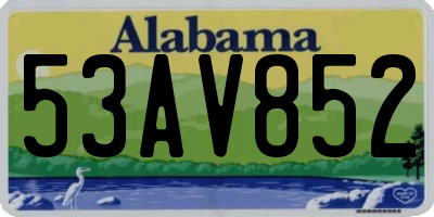 AL license plate 53AV852
