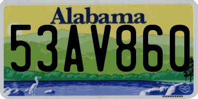 AL license plate 53AV860