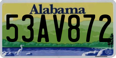 AL license plate 53AV872