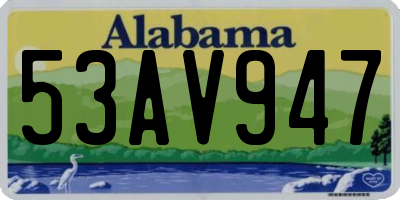 AL license plate 53AV947