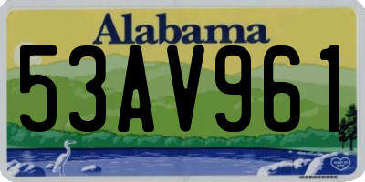 AL license plate 53AV961