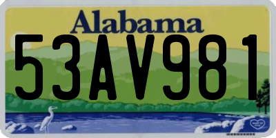 AL license plate 53AV981
